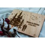 Market - Cadouri - Rame si albume foto - Album Foto GuestBook A4 de Nunta Personalizat HH676 din lemn Inimi Natura Constelatii 30x21 cm - Infinity.ro