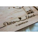 Market - Cadouri - Rame si albume foto - Album Foto GuestBook A4 de Nunta Personalizat HH676 din lemn Inimi Bufnite 30x21 cm - Infinity.ro