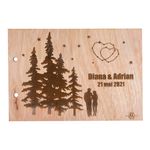 Market - Cadouri - Rame si albume foto - Album Foto GuestBook A4 de Nunta Personalizat HH676 din lemn Inimi Natura Constelatii 30x21 cm - Infinity.ro