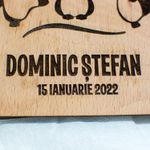 Market - Cadouri - Rame si albume foto - Album Foto Personalizat din lemn model Pinguini de Botez GuestBook HH1553 30x21 cm - Infinity.ro