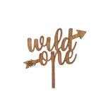 Casa si Gradina - Decoratiuni - Decoratiuni petrecere - Accesorii pentru petrecere - Topper Personalizabil Decor pentru tort Wild One din lemn - 29 L x 28 H (cm) - Infinity.ro