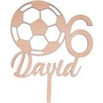 Casa si Gradina - Decoratiuni - Decoratiuni petrecere - Accesorii pentru petrecere - Topper Aniversare Personalizabil din lemn HH1558 Minge de Fotbal 12x15 cm - Infinity.ro