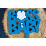 Casa si Gradina - Decoratiuni - Decoratiuni petrecere - Accesorii pentru petrecere - Topper Botez HH829 Boss Baby Personalizat din lemn - Infinity.ro
