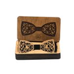 Fashion, accesorii si bijuterii - Barbati - Accesorii barbati - Cravate si papioane barbati - Papion din lemn HH976 Personalizat in Cutie Premium Cadou 11.5x5 cm - Infinity.ro