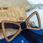 Fashion, accesorii si bijuterii - Barbati - Accesorii barbati - Cravate si papioane barbati - Papion din Lemn HH296, Handmade, in Cutie Premium Personalizata - Infinity.ro