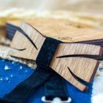 Fashion, accesorii si bijuterii - Barbati - Accesorii barbati - Cravate si papioane barbati - Papion din Lemn HH328, Handmade, in Cutie Premium Personalizata - Infinity.ro