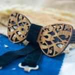 Fashion, accesorii si bijuterii - Barbati - Accesorii barbati - Cravate si papioane barbati - Papion din Lemn HH279, Handmade, in Cutie Premium Personalizata - Infinity.ro