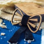 Fashion, accesorii si bijuterii - Barbati - Accesorii barbati - Cravate si papioane barbati - Papion din Lemn HH319, Handmade, in Cutie Premium Personalizata - Infinity.ro