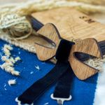 Fashion, accesorii si bijuterii - Barbati - Accesorii barbati - Cravate si papioane barbati - Papion din Lemn HH277, Handmade, in Cutie Premium Personalizata - Infinity.ro