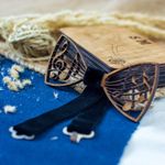 Fashion, accesorii si bijuterii - Barbati - Accesorii barbati - Cravate si papioane barbati - Papion din Lemn HH316, Handmade, in Cutie Premium Personalizata - Infinity.ro