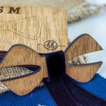 Fashion, accesorii si bijuterii - Barbati - Accesorii barbati - Cravate si papioane barbati - Papion din Lemn HH277, Handmade, in Cutie Premium Personalizata - Infinity.ro