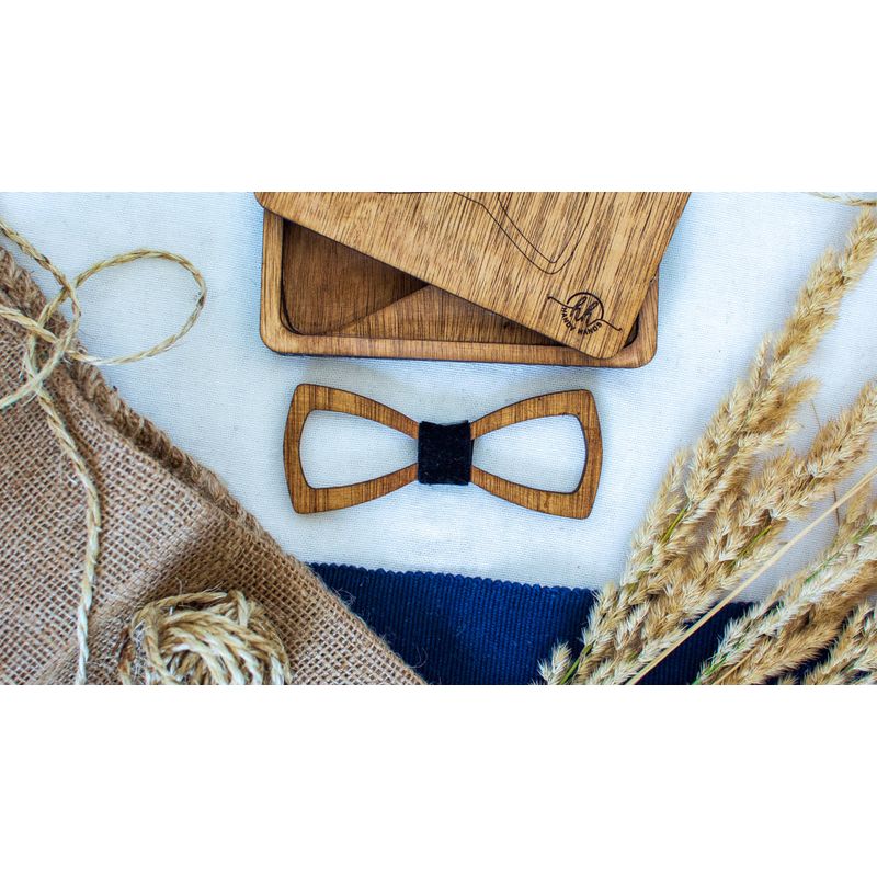 Fashion, accesorii si bijuterii - Barbati - Accesorii barbati - Cravate si papioane barbati - Papion din Lemn HH276, Handmade, in Cutie Premium Personalizata - Infinity.ro