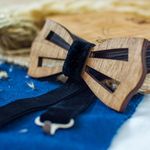 Fashion, accesorii si bijuterii - Barbati - Accesorii barbati - Cravate si papioane barbati - Papion din Lemn HH330, Handmade, in Cutie Premium Personalizata - Infinity.ro