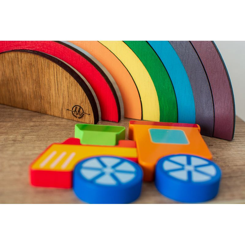 Jucarii, Copii si Bebe - Jucarii si jocuri - Jucarii & jocuri educative - Jocuri si jucarii educative - Joc Personalizabil, HandyHands, educativ Montessori Curcubeu - 42 L x 17 H (cm) - Infinity.ro