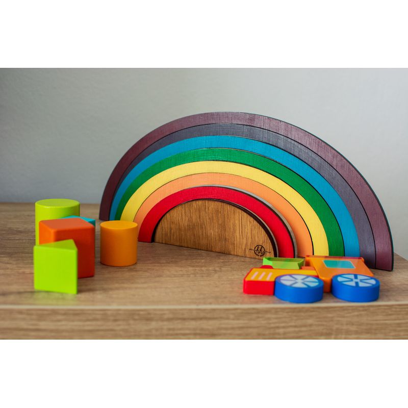 Jucarii, Copii si Bebe - Jucarii si jocuri - Jucarii & jocuri educative - Jocuri si jucarii educative - Joc Personalizabil, HandyHands, educativ Montessori Curcubeu - 34 L x 14 H (cm) - Infinity.ro