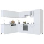 Casa si Gradina - Mobilier - Comode si corpuri - Corpuri bucatarie - Set dulapuri de bucatarie, 14 piese, alb, PAL - Infinity.ro