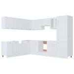 Casa si Gradina - Mobilier - Comode si corpuri - Corpuri bucatarie - Set dulapuri de bucatarie, 14 piese, alb, PAL - Infinity.ro