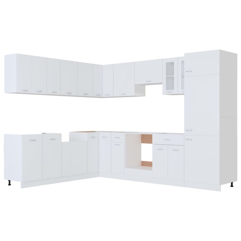 Casa si Gradina - Mobilier - Comode si corpuri - Corpuri bucatarie - Set dulapuri de bucatarie, 14 piese, alb, PAL - Infinity.ro
