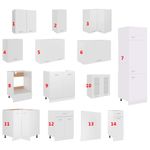 Casa si Gradina - Mobilier - Comode si corpuri - Corpuri bucatarie - Set dulapuri de bucatarie, 14 piese, alb, PAL - Infinity.ro
