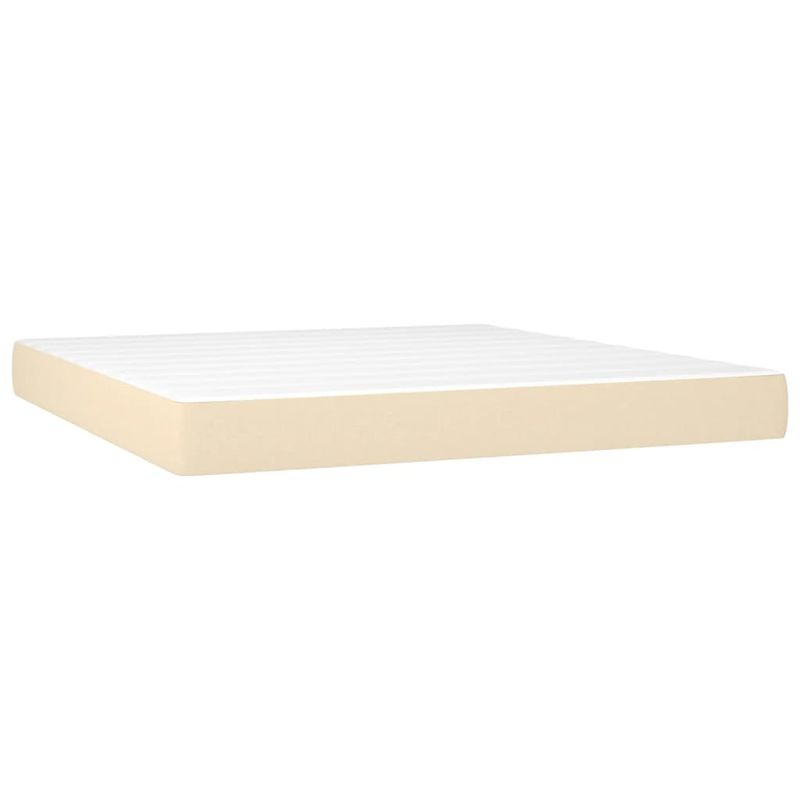 Casa si Gradina - Mobilier - Paturi si accesorii - Paturi - Pat continental cu saltea, crem, 180x200 cm, textil - Infinity.ro