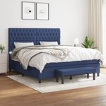 Casa si Gradina - Mobilier - Paturi si accesorii - Paturi - Pat box spring cu saltea, albastru, 180x200 cm, material textil - Infinity.ro