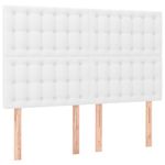 Casa si Gradina - Mobilier - Paturi si accesorii - Paturi - Pat box spring cu saltea, alb, 140x190 cm, piele ecologica - Infinity.ro