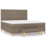 Casa si Gradina - Mobilier - Paturi si accesorii - Paturi - Pat continental cu saltea, gri taupe, 180x200 cm, textil - Infinity.ro