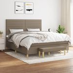 Casa si Gradina - Mobilier - Paturi si accesorii - Paturi - Pat continental cu saltea, gri taupe, 180x200 cm, textil - Infinity.ro