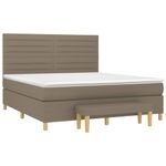 Casa si Gradina - Mobilier - Paturi si accesorii - Paturi - Pat continental cu saltea, gri taupe, 180x200 cm, textil - Infinity.ro