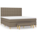 Casa si Gradina - Mobilier - Paturi si accesorii - Paturi - Pat box spring cu saltea, gri taupe, 160x200 cm material textil - Infinity.ro