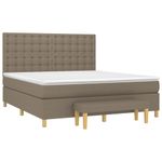 Casa si Gradina - Mobilier - Paturi si accesorii - Paturi - Pat box spring cu saltea, gri taupe, 160x200 cm material textil - Infinity.ro