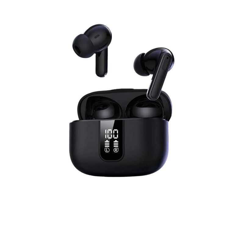 TV, Audio-Video si Foto - Portabile audio - Casti audio - Casti wireless DolphinMC®, Bluetooth 5.3, fara fir,Reducere dubla a zgomotului ENC+ANC Afisare LED, Autonomie 25 h,Negru - Infinity.ro