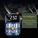 Auto si Moto - Reparatii si depanare - Compresoare auto - Compresor Auto portabil by DolphinMC®, 12V, Wireless, display digital, Lanterna incorporate, maxim 10 bar 1800 mAh,Negru - Infinity.ro