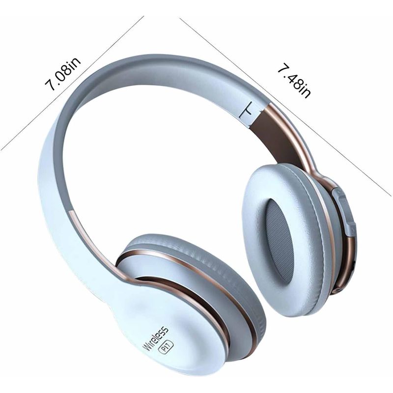 TV, Audio-Video si Foto - Portabile audio - Casti audio - Casti On Ear P17 By DolphinMC®, Wireless, Bluetooth, Microfon,, Quick Charge, Autonomie 15 ore, Alb-Auriu - Infinity.ro