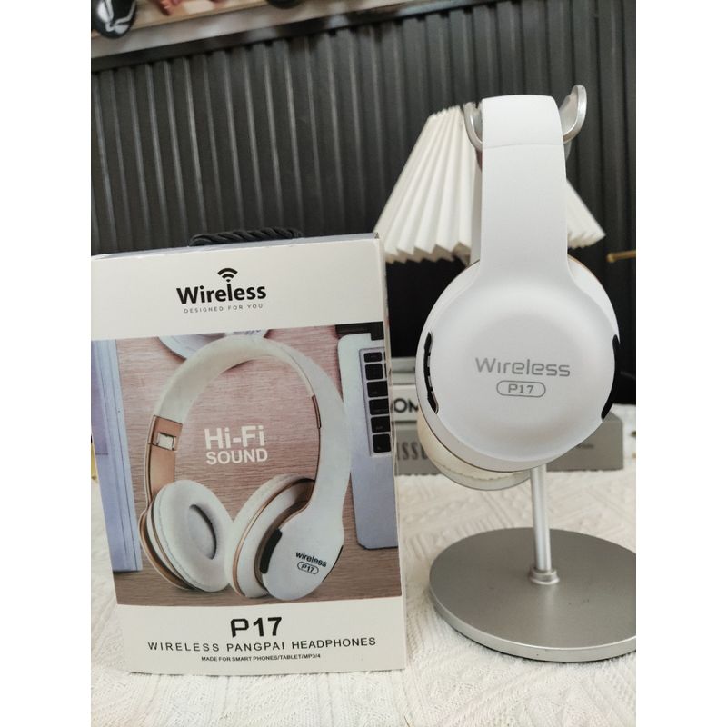 TV, Audio-Video si Foto - Portabile audio - Casti audio - Casti On Ear P17 By DolphinMC®, Wireless, Bluetooth, Microfon,, Quick Charge, Autonomie 15 ore, Alb-Auriu - Infinity.ro