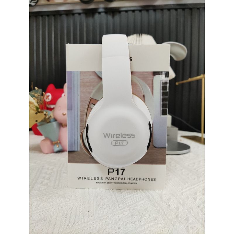 TV, Audio-Video si Foto - Portabile audio - Casti audio - Casti On Ear P17 By DolphinMC®, Wireless, Bluetooth, Microfon,, Quick Charge, Autonomie 15 ore, Alb-Auriu - Infinity.ro