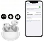 TV, Audio-Video si Foto - Portabile audio - Casti audio - Casti wireless, DolphinMC®,Bluetooth 5.3,  Reducere dubla a zgomotului, Incarcare wireless,  Autonomie 24 h, Alb - Infinity.ro