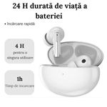 TV, Audio-Video si Foto - Portabile audio - Casti audio - Casti wireless, DolphinMC®,Bluetooth 5.3,  Reducere dubla a zgomotului, Incarcare wireless,  Autonomie 24 h, Alb - Infinity.ro