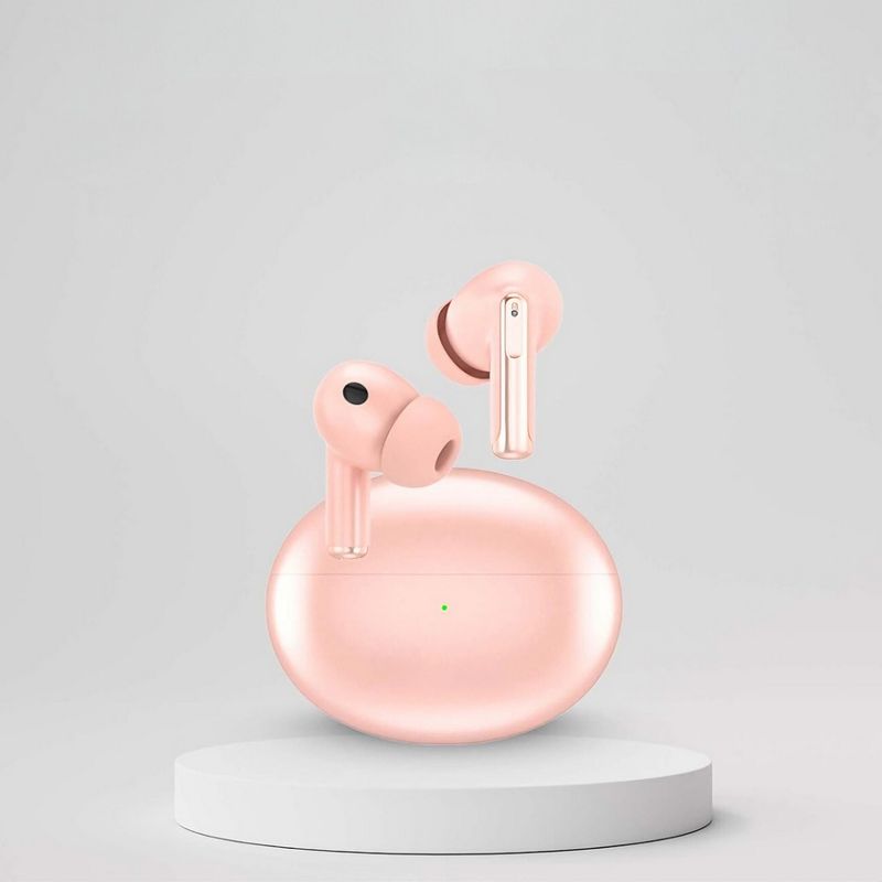 TV, Audio-Video si Foto - Portabile audio - Casti audio - Casti wireless, DolphinMC®,Bluetooth 5.3,  Reducere dubla a zgomotului, Incarcare wireless,  Autonomie 24 h, Roz - Infinity.ro