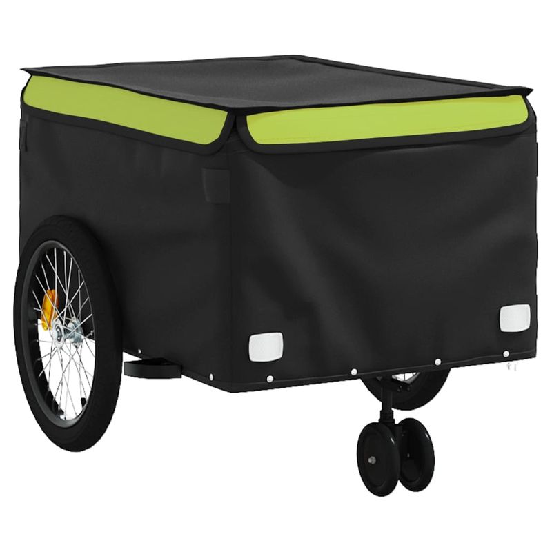 Sport si Outdoor - Ciclism - Accesorii pentru biciclete - Remorci biciclete - Remorca pentru biciclete, negru și verde, 45 kg, fier, mărime 137x68x59 cm - Infinity.ro