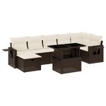 Casa si Gradina - Gradina si terasa - Mobilier exterior - Seturi mobila gradina - Set canapele de gradina cu perne, 8 piese, maro, poliratan - Infinity.ro