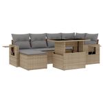 Casa si Gradina - Gradina si terasa - Mobilier exterior - Seturi mobila gradina - Set canapele de gradina, 7 piese, cu perne, bej, poliratan - Infinity.ro