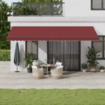 Casa si Gradina - Gradina si terasa - Umbrele si pavilioane - Umbrele - Copertina retractabila automat cu LED-uri, visiniu, 600x300 cm - Infinity.ro