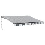Casa si Gradina - Gradina si terasa - Umbrele si pavilioane - Umbrele - Copertina retractabila automat, antracit/alb, 450x300 cm - Infinity.ro