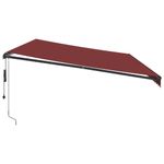Casa si Gradina - Gradina si terasa - Umbrele si pavilioane - Umbrele - Copertina retractabila automat cu LED-uri, visiniu, 600x300 cm - Infinity.ro