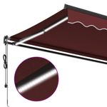 Casa si Gradina - Gradina si terasa - Umbrele si pavilioane - Umbrele - Copertina retractabila automat cu LED-uri, visiniu, 600x300 cm - Infinity.ro