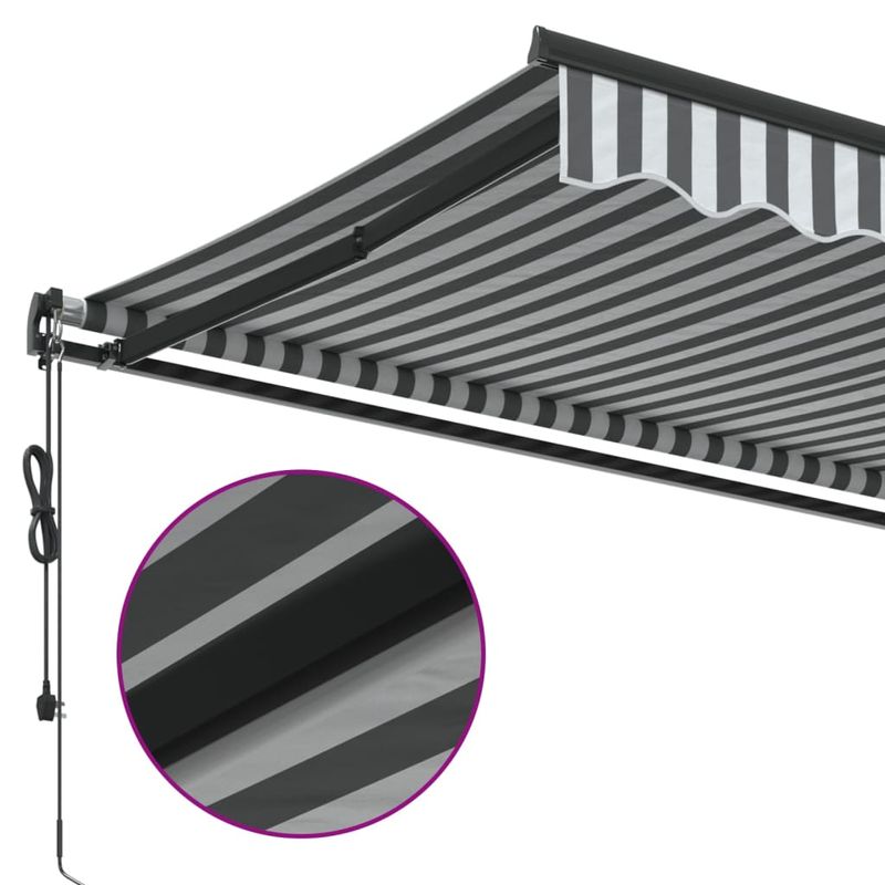 Casa si Gradina - Gradina si terasa - Umbrele si pavilioane - Umbrele - Copertina retractabila automat, antracit/alb, 450x300 cm - Infinity.ro