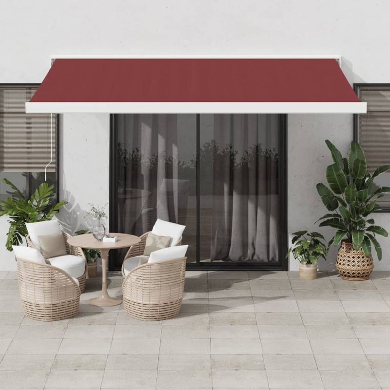Casa si Gradina - Gradina si terasa - Umbrele si pavilioane - Umbrele - Copertina retractabila manual, visiniu, 450x300 cm - Infinity.ro