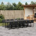 Casa si Gradina - Gradina si terasa - Mobilier exterior - Seturi mobila gradina - Set mobilier de gradina, 13 piese, cu perne, negru, textilena - Infinity.ro