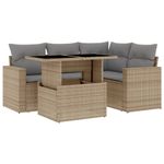 Casa si Gradina - Gradina si terasa - Mobilier exterior - Seturi mobila gradina - Set canapele de gradina cu perne, 5 piese, bej, poliratan - Infinity.ro